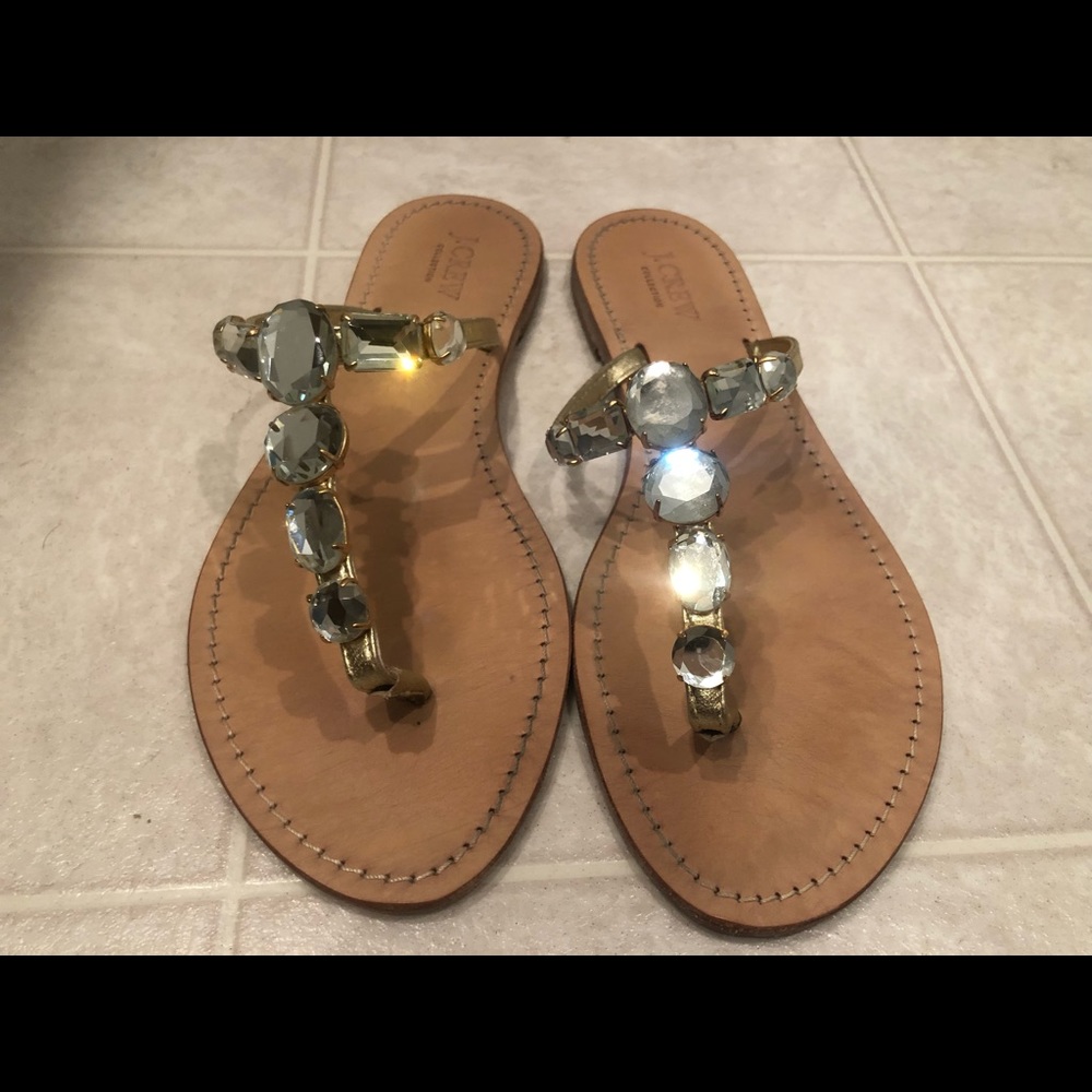J Crew Jeweled Sandals